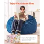Bean Bag Chair, Round BeanBag Chair with Removable & Washable Cover for Adult, Dutch Velvet & High-Density Foam Filling Adult Be