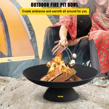 Fire Pit Bowl, 30-Inch Deep Round Cast Iron Fire Bowl, Wood Burning for Outdoor Patios, Backyards & Camping Uses, with A Stable 