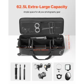 Studio Equipment Trolley Case 35.83 x 11.81 x 14 in Rolling Camera Bag