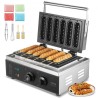 6PCS Commercial Waffle Stick Maker Waffle Baker Hot Dog Waffle Iron 1500W