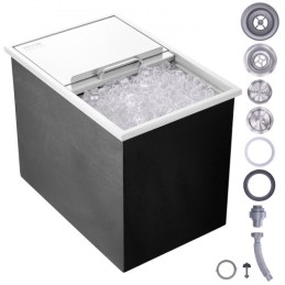 27"x18"x21" Drop in Ice Chest Ice Cooler Ice Bin Stainless Steel w/Cover