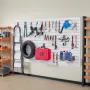 Slat Wall Paneling, 8 x 4 ft, PVC Garage Slatwall with Accessories, White Slat Wall Easy-to-Install Adjustable Slatwall Panel wi