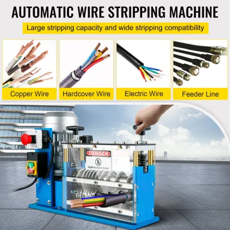 Electric Wire Stripping Machine, 1.5-38 mm Automatic Wire Stripping Machine, 11 Channels 10 Blades Cable Stripping Machine, Wire