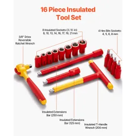 Insulated Socket SetÂ 16-Piece Insulated Socket ToolÂ with T-Handle Wrench