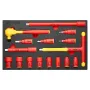 Insulated Socket Set, 16-Piece Insulated Wrench Tool Set, 1000V Insulated Socket Tool, with Insulated Sockets, Insulated T-Handl