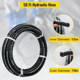 Hydrulic Hose 1/2" Hydraulic Oil Hoses 50 Feet 5000 PSI Maximum Pressure