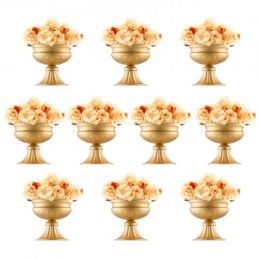 10PCS 16cm/6.3â€ Wedding Flower Vase Metal Gold Floral Stand for Table