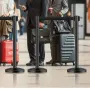 4 pcs Stanchion Post med 4 udtrækkelige bælter og sandinjektion