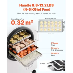Vacuum Freeze Dryer 4-Layer Fruit Vegetable Freeze Drying Machine White