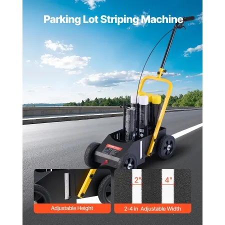 Striping Line Marking Machine, 24 x 13 x 35.4 in, 4-Wheel, Heavy Duty Striping Line Marking Machine, Striping Line Machine with 