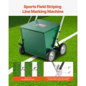 Dry Line Marker 4-Wheel 2 or 4 in Lines Heavy Duty Steel Chalker 65 lbs