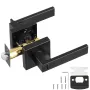 Privacy Door Handle, 10 Pack Matte Black Door Lever, Left or Right Handing Reversible Lever with Keyless Lock, 45° Rotation to O