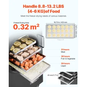 Vacuum Freeze Dryer 4-Layer Fruit Vegetable Freeze Drying Machine Black