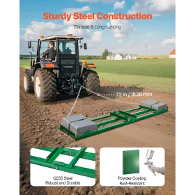 Drag Harrow 8 ft Heavy Duty Tow Behind Drag Harrow Driveway Grader Rake