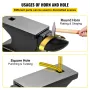 Cast Iron Anvil, 55 Lbs(25kg)Single Horn Anvil with 8.6 x 4.1 inch Countertop and Stable Base, High Hardness Rugged Round Horn A