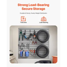 4 x 4 ft Slat vægpanel PVC Gray Garage Slatwall med modulær design