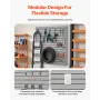 Slat Wall Paneling, 4 x 4 ft, PVC Garage Slatwall with Modular Design, Grey Slat Wall Easy-to-Install Adjustable Slatwall Panel 