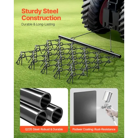 Træk Harrow 5,8 x 4,8 ft kæde Harrow ATV Lawn Rake til