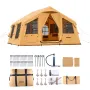 Inflatable Tents for Camping, 8-12 Person Easy Setup Blow up Tent with Hand Pump, 4 Season Luxury Glamping Tent with 2 Skylights