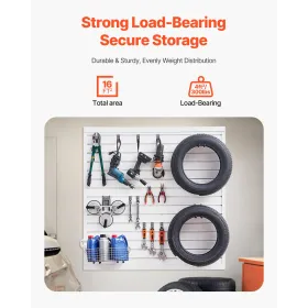 4 x 4 ft Slat vægpanel PVC White Garage Slatwall med modulær design