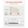 Undermount Drawer Slides, 32 inch, Full Extension Ball Bearing Under Stair Cabinet Rails, 260 LB Load Capacity Heavy Duty Bottom