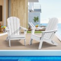 Adirondack Chair Plastic Set of 2 All-Weather Folding Fire Pit White