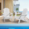 Adirondack Chair Plastic Set of 2 All-Weather Folding Fire Pit White