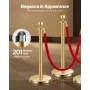 4 pcs Gold Stanchion Post 2 Røde fløjl reb Sand Injektion