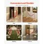 Stanchion Post, 4 Pcs Crowd Control Barrier Set with 2 Red Velvet Ropes, 5 ft Stainless Steel Gold Stanchion Post Queue with San