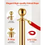 4 pcs Gold Stanchion Post 2 Røde fløjl reb Sand Injektion