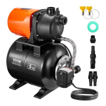 1 hk lav brøndpumpe med trykbeholder 1000 gph Irrigation Booster Pump