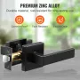 Passage Door Handle, 5 Pack Matte Black Door Lever, Left or Right Handing Reversible Lever Non-Locking, 45° Rotation to Open, Un