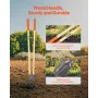 Post Hole Digger, Heavy Duty Post Hole Digger with Wood Handle, Manual Hole Digger with Scale Markings and Metal Blade, Post Hol
