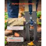 Post Hole Digger, Heavy Duty Post Hole Digger with Wood Handle, Manual Hole Digger with Scale Markings and Metal Blade, Post Hol