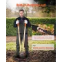 Post Hole Digger, Heavy Duty Post Hole Digger with Wood Handle, Manual Hole Digger with Scale Markings and Metal Blade, Post Hol