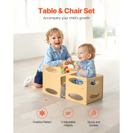 Weaning Table and Chair Set Montessori Kids Activity Table and Chair Wood