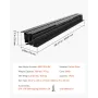 Undermount Drawer Slides, 40 inch, Full Extension Ball Bearing Under Stair Cabinet Rails, 260 LB Load Capacity Heavy Duty Bottom
