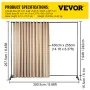Gardindeler stativ, 8 x 10 ft, 4 rullende hjul Room divider