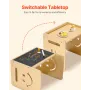 Montessori Weaning Table and Chair Set, 3 In 1 Wooden Toddler Table and Chairs with Chalkboard, Adjustable Height Montessori Tab