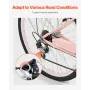 Cruiser Bike, 7-Speed, 26-Inch Pink Beach Cruiser Bike with Large Capacity Basket and Rear Rack, Secure & Sturdy Cruiser Bike wi