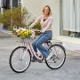 26-tommer cruiser cykel 7-trins lyserød strandcruisercykel med