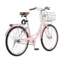 26-tommer cruiser cykel 1-trins lyserød strandcruisercykel med