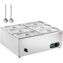 Kommerciel elektrisk mad Varmere bordplade Buffet 6*5Qt Pan Bain Marie