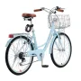 24-tommers krydsercykel 7-trins lyseblå strandcruisercykel med