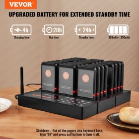 Restaurant Wireless Pager System 24 Call Coasters Guest Queuing Calling