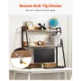 Desktop Bookshelf, 2-Tier Desktop Storage Organizer, 37.4" x 12.6" x 35.4" Office Storage Rack Wood Color Display Shelf, Desktop