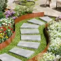 Steel Landscape Edging, 6 Packs 40 x 8 in Weather-Resistant & Pre-Rust Metal Landscape Edging, Bendable Garden Edging Border, La