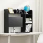 Desktop Bookshelf, 2-Tier Desktop Storage Organizer, 37.2" x 9.5" x 28.9" Office Storage Rack Wood Display Shelf, Desktop Booksh
