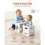 Montessori Weaning Table and Chair Set, Wooden Toddler Table and Chair Set for Aged 1-5, Adjustable Height Kids Montessori Chair