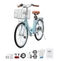 26-tommer cruiser cykel 7-trins lyseblå strandcruisercykel med